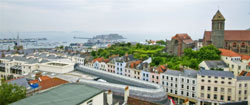 view into the sea from St Peter Port Guernsey