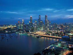 City harbour view by night / dusk