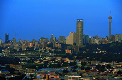 city sky line at twilight