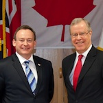 Lyndon Trott, Guernsey’s Chief Minister and James R Wright, High Commissioner for Canada, to Guernsey