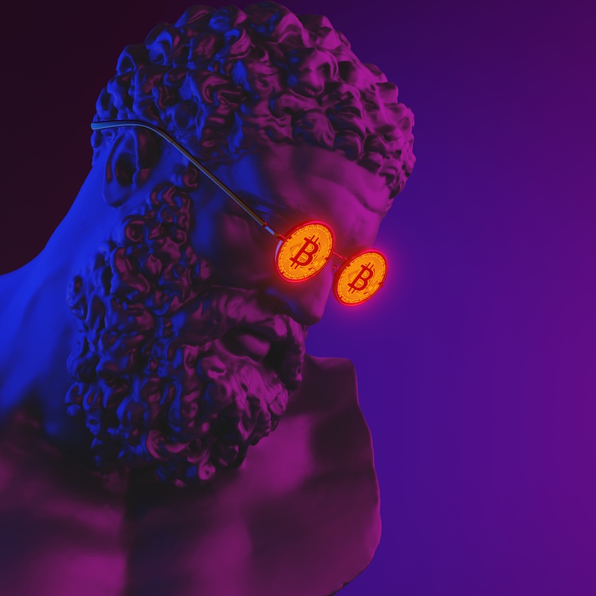 Bitcoin statue